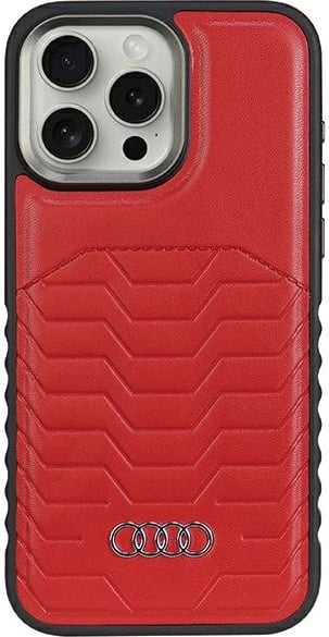 Mbështjellës Audi Synthetic Leather me MagSafe për iPhone 14 Pro Max, Kuq