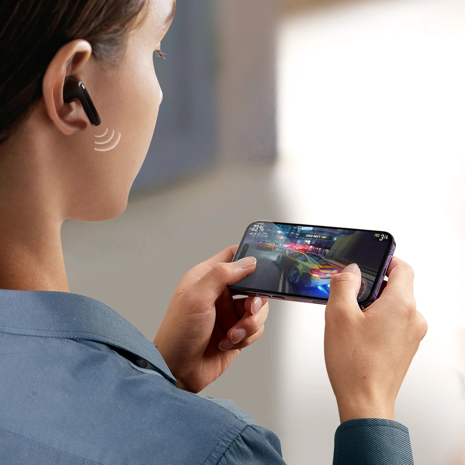 Kufje wireless Joyroom Funpods JR-FB2, Bluetooth 5.3, IP54, të zeza