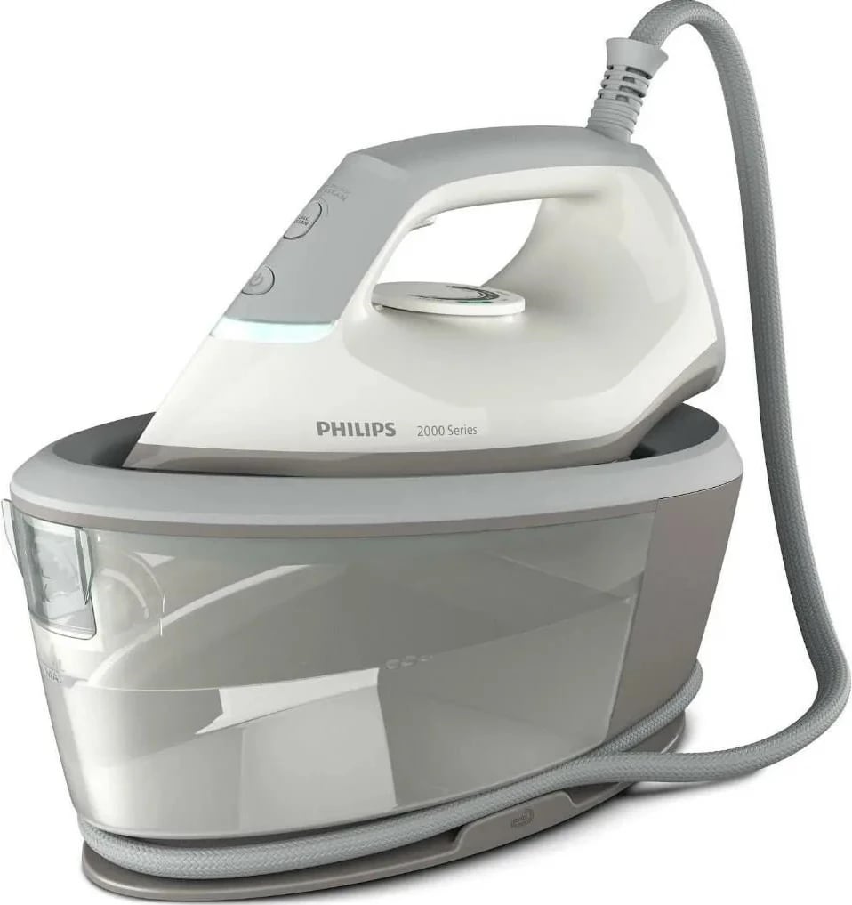 Hekur me avull Philips 2000 Series PSG2000/80, 2400 W, 1.4 L, pllaka qeramike, Gri/Bardhë