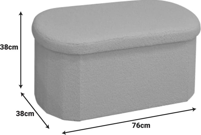 Shtol-trunk Otto, stof boucle, ngjyrë fildishi, 76x38x38cm (set prej 4 copash)