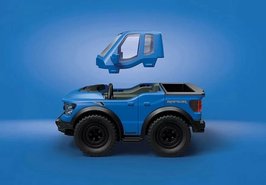 Set lodrash, Playmobil, 71858 Ford F-150 Raptor, 26 pjesë, me figurë shoferi, blu