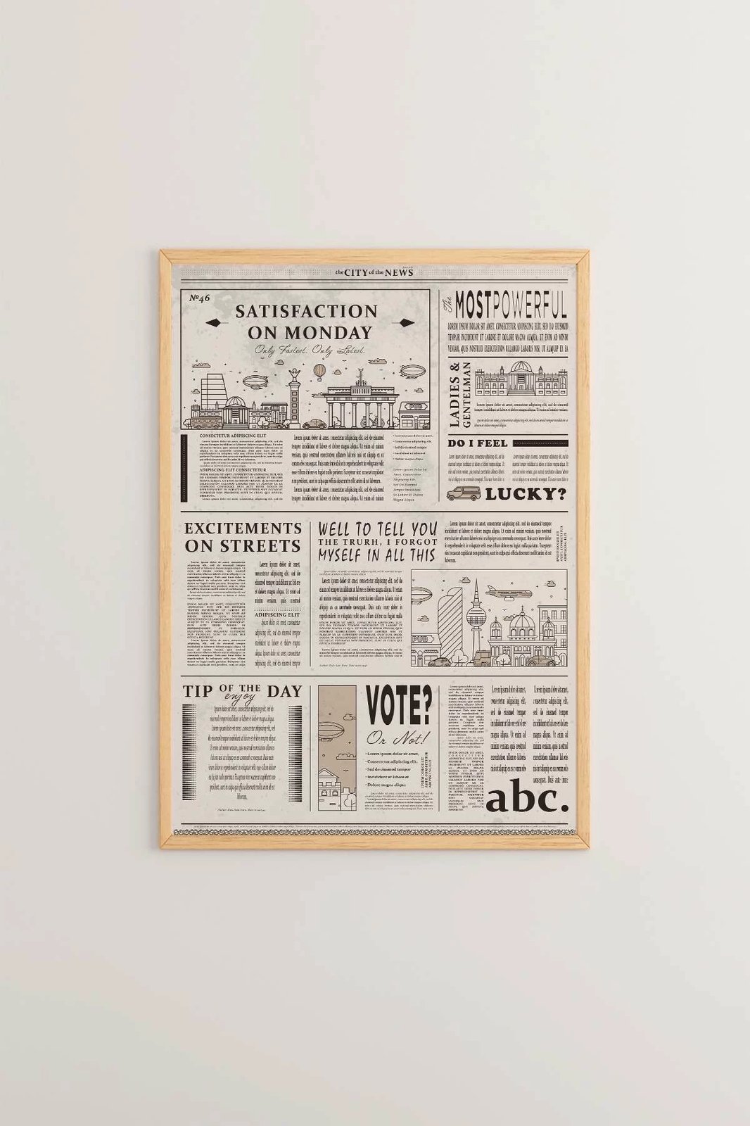 Pikturë dekorative me kornizë, shumëngjyrëshe, Wallity, NWSPPRMDL2, 33x48cm