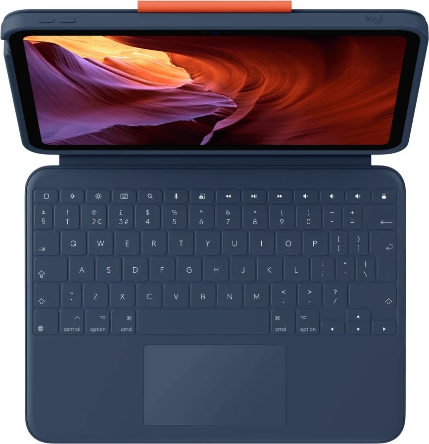 Kasë me tastierë Logitech Rugged Combo 4 Touch për iPad, blu