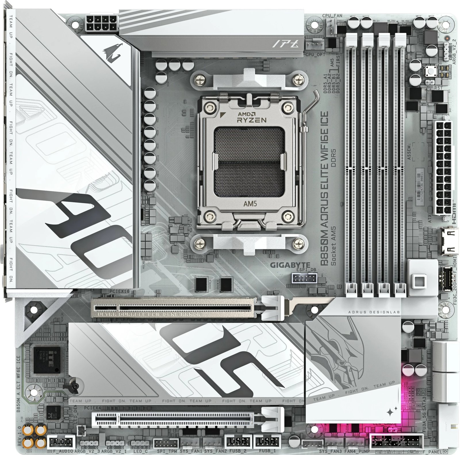 Pllakë amë Gigabyte B850M A ELT WF6E ICE, Socket AM5, micro ATX
