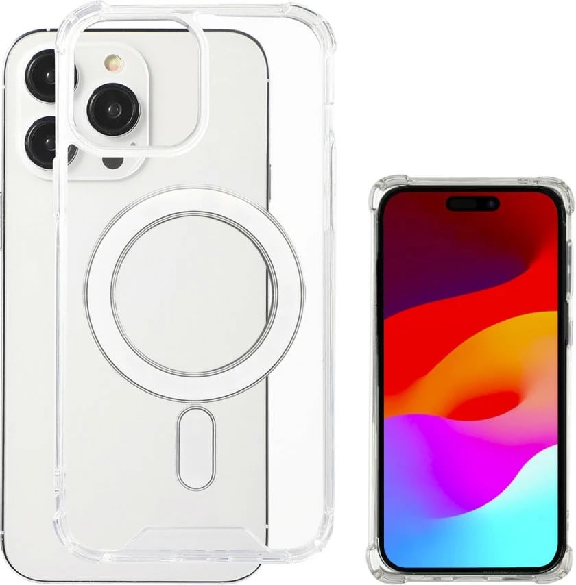 Mbështjellës 4smarts për iPhone 15 Plus, MagSafe, transparent