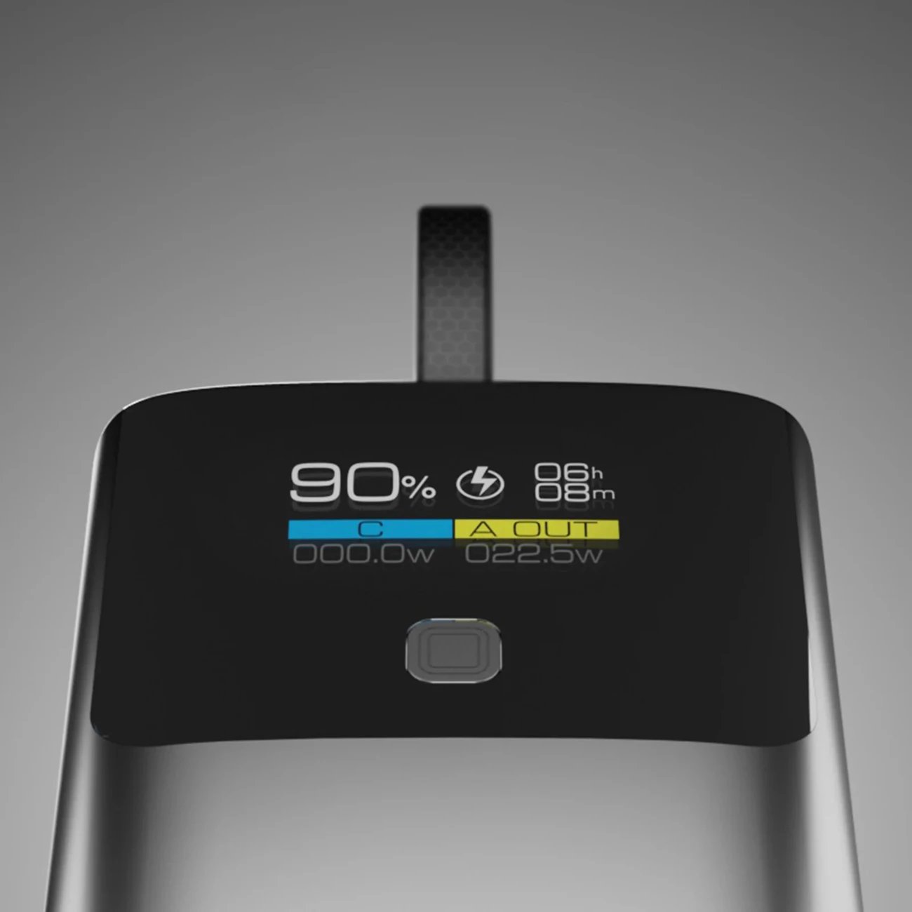 Powerbank SBS 10000mAh me LCD, PD 20W, USB-C kabllo e integrume, Gri