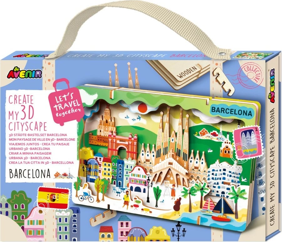 Puzzle 3D prej druri MG DYSTRYBUCJA Create a City Landscape Barcelona, shumëngjyrësh