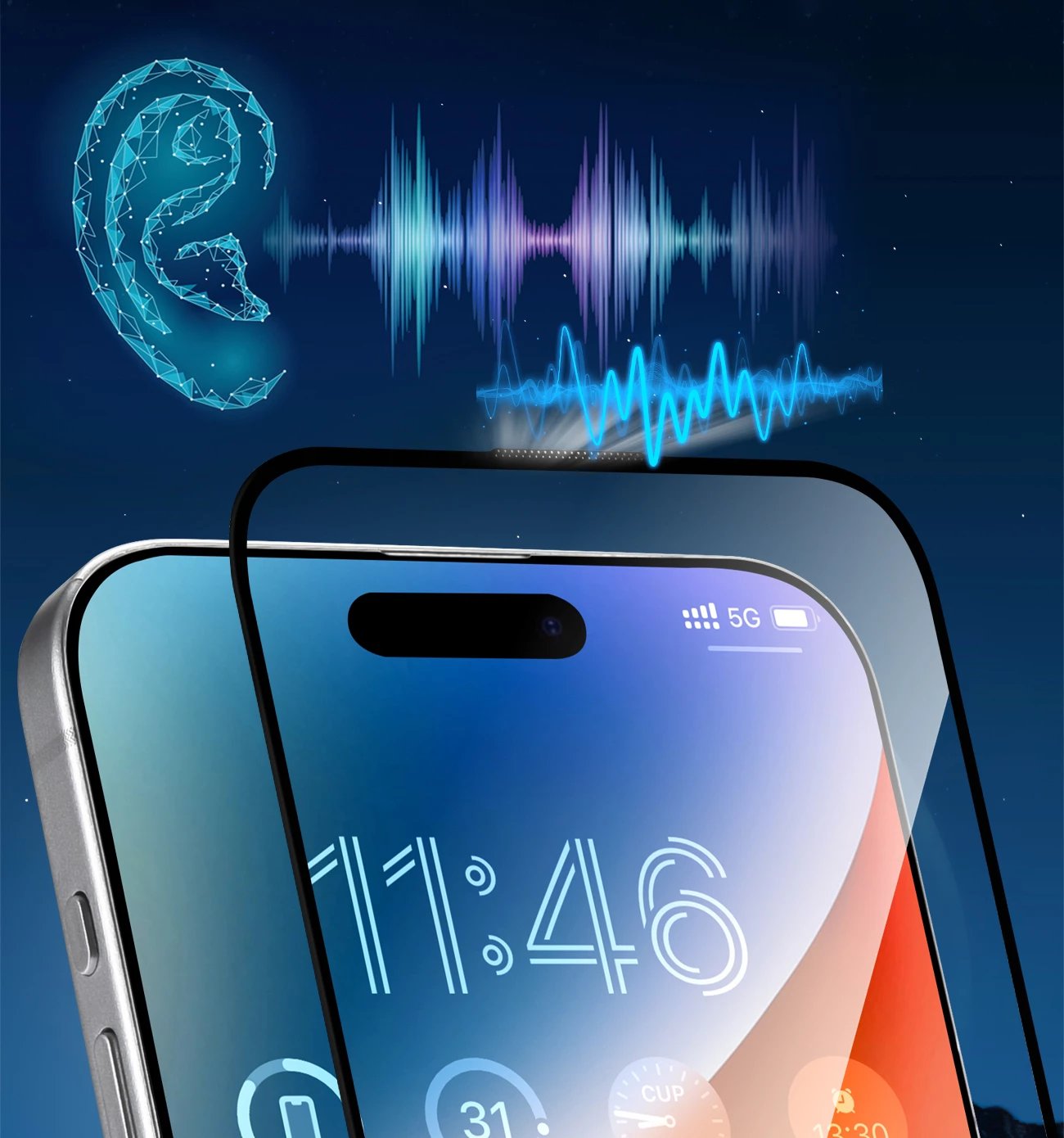 Xham i temperuar Joyroom JR-MKN0311 për iPhone 15/16, Corning Eyecare, Transparent