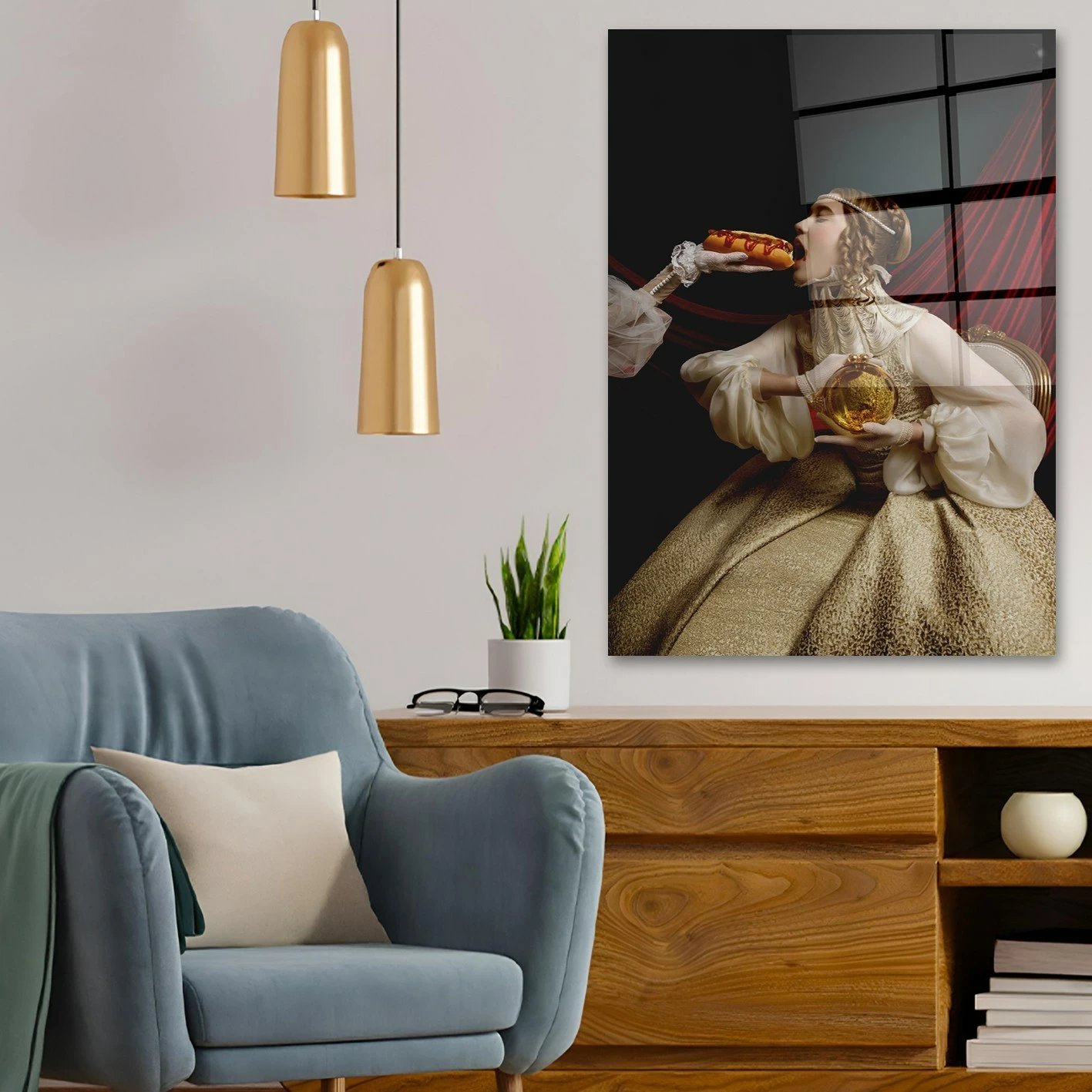 Pikturë dekorative prej xhami të temperuar, shumëngjyrëshe, CAM3683 - 50x70cm