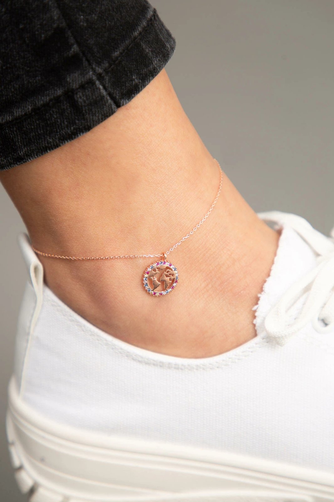 Byzylyk kyçku, argjend i veshur me ar të rozë, ELKSLVR7069