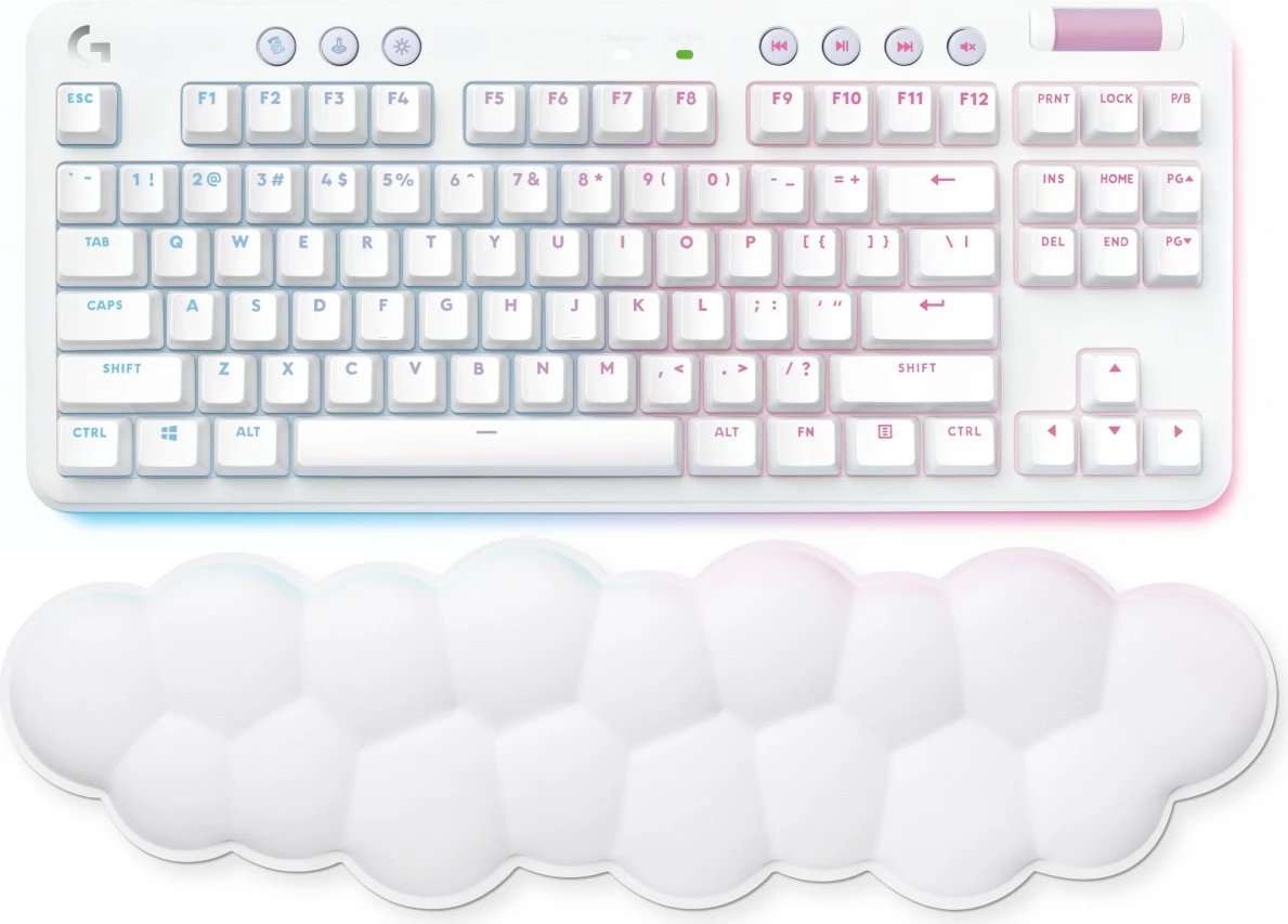 Tastierë gaming Logitech G715, pa kabllo, RGB, off white