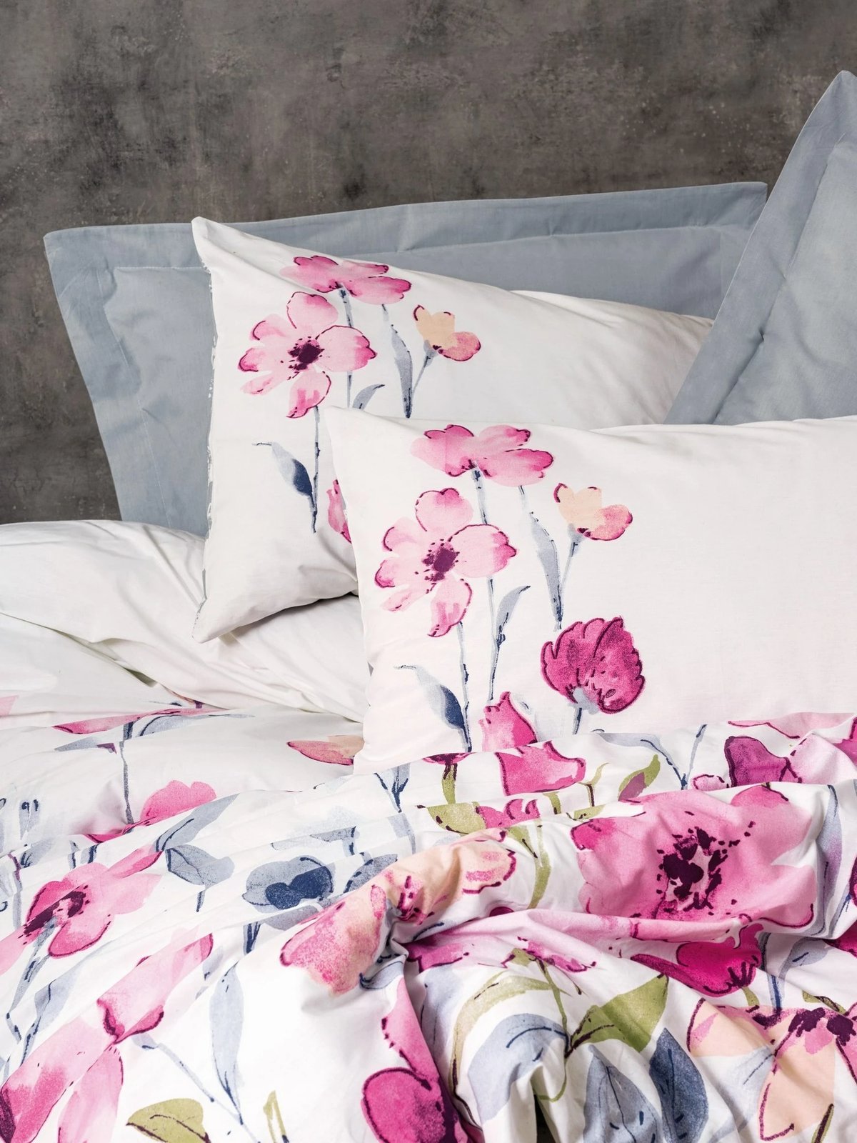 Set mbulesë për jorgan Super King Ranforce, L'essentiel, Carla, ngjyrë gri, rozë, e bardhë