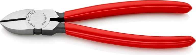 Knaqeza anësore Knipex 70 01 180, 180mm, çelik krom-vanadium, dorezë plastike e kuqe