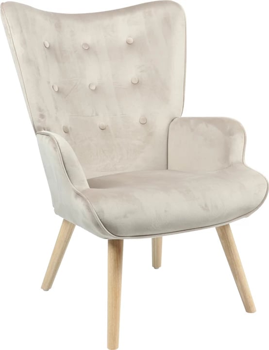 Karrige Fluffy, pëlhurë kadife, këmbë natyrale, 75x69x96cm