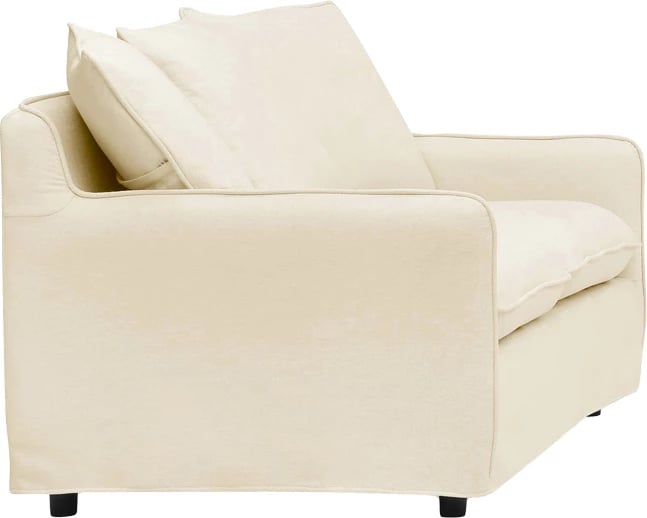 Set salloni, 2 pjesë, material stof, ngjyrë bezhë, me jastëkë