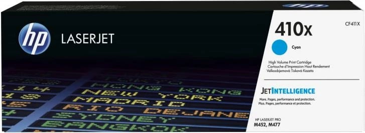 Toner, HP, 410X (CF411X), rendiment i lartë 5000 faqe, Cyan
