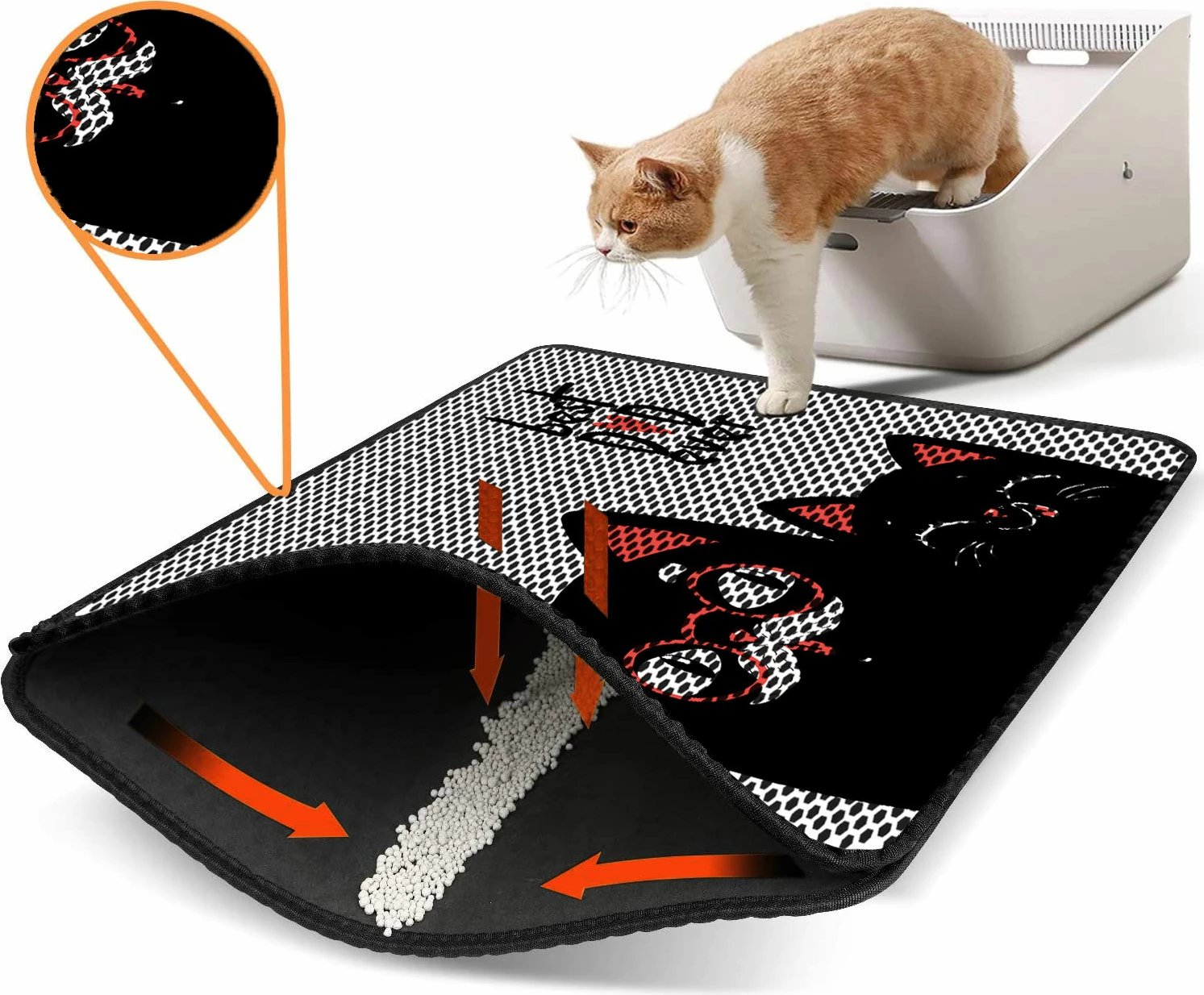 Tapet për rërë mace, shumëngjyrësh, Paws & Whiskers, Nrszn0215, 45x60cm