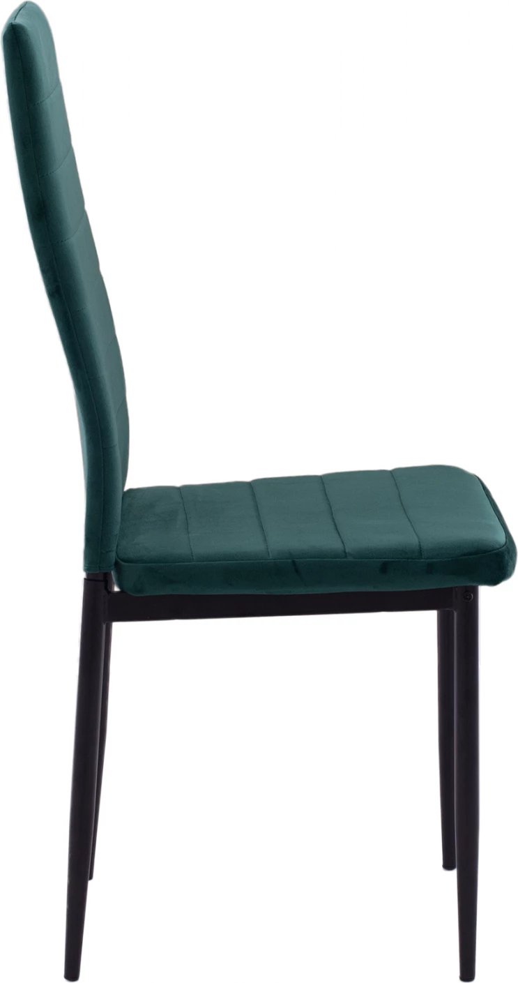 Karrige metalike FH0037.33, kadife e gjelbër, me kornizë metalike K/D, set prej 4 copë