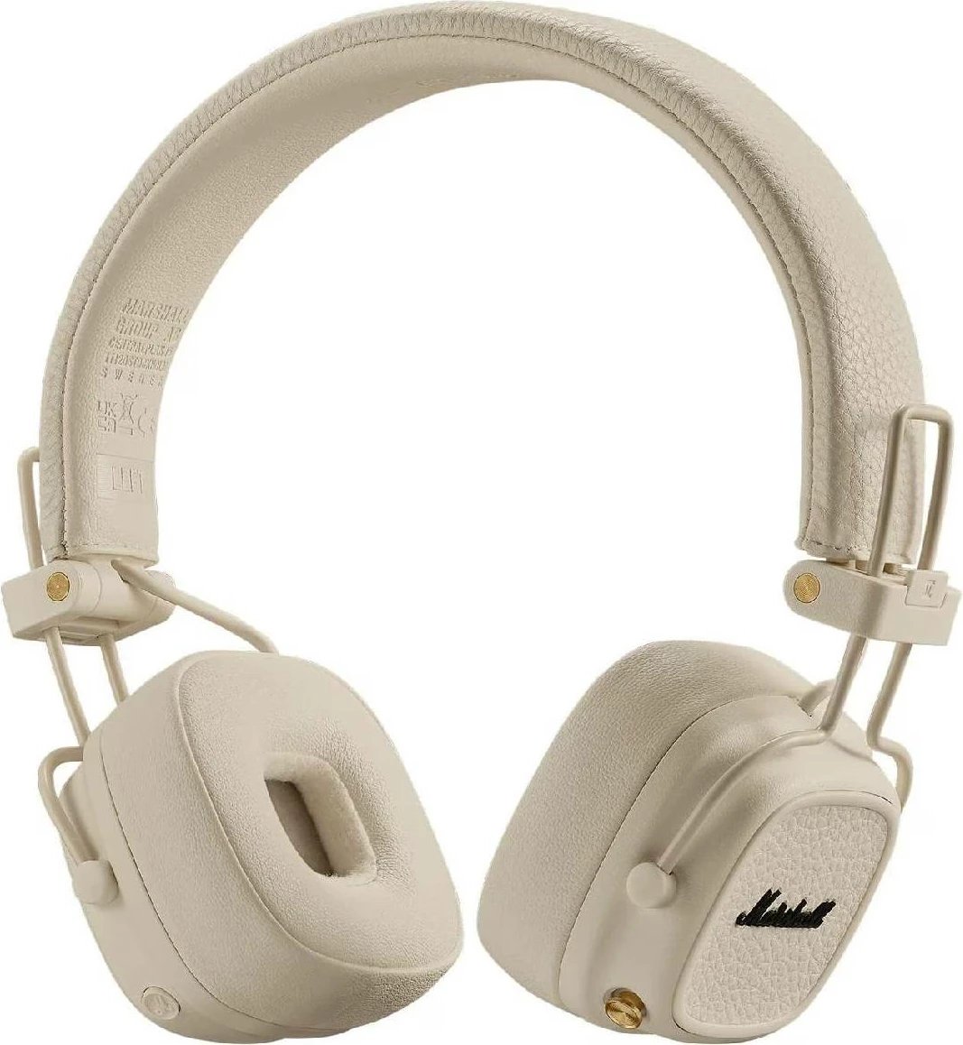 Kufje on-ear wireless, Marshall Major V, Bluetooth 5.3, 100 orë bateri, me mikrofon, karikim me valë, krem