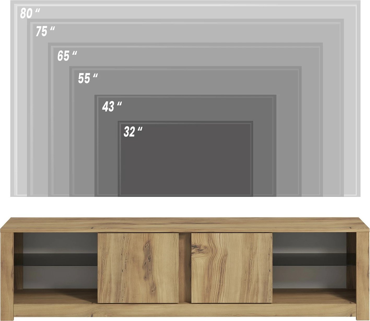 Komodë TV Hanah Home, Aydos, ngjyrë lisi
