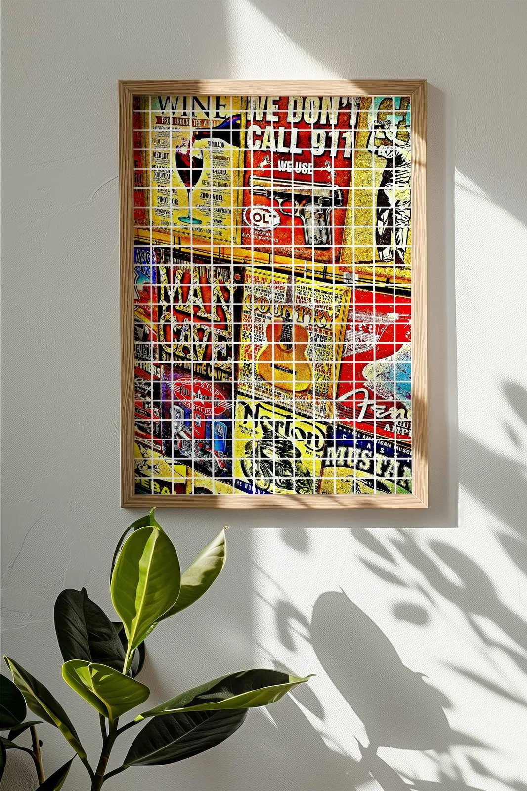 Pikturë dekorative me kornizë, Popkare13, shumëngjyrëshe, Wallity, 33x48cm