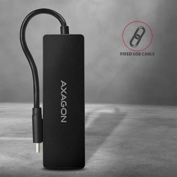 Hub USB AXAGON HUE-G1C, 4 porta, USB 3.2 Gen 1, kabllo Type-C 14cm, Zi
