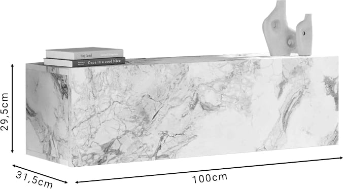 Njësi TV Serit mermer fildish melaminë 100x31.5x29.6cm