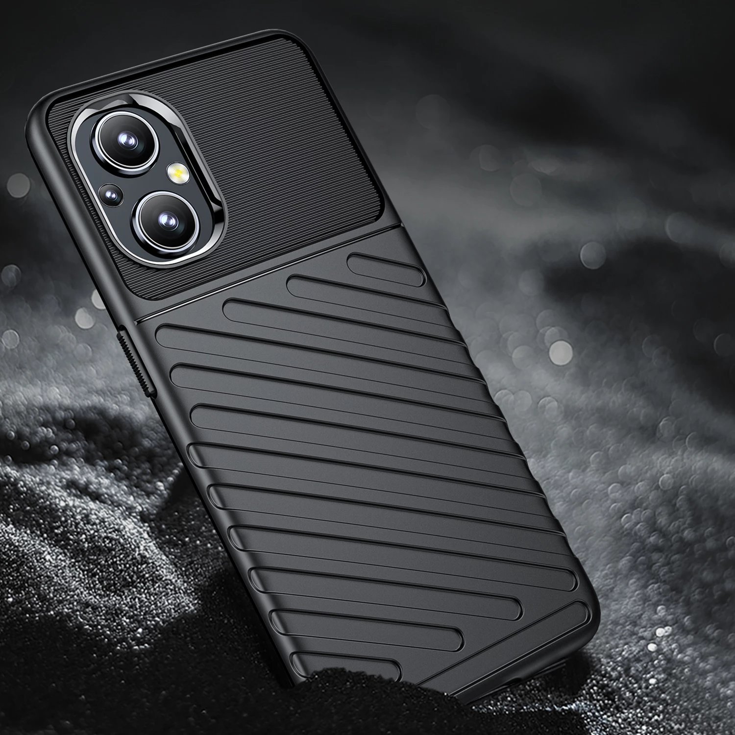 Mbështjellës Hurtel Thunder Case për OnePlus Nord N20 5G, i zi
