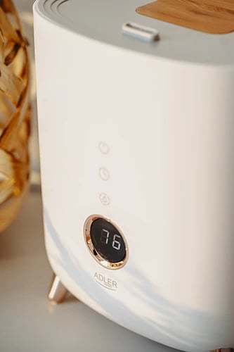 Lagështues ajri ultrasonik, Adler, AD 7972, 4L, 35 m2, LED display me butona prekje, aromaterapi, timer, i bardhë
