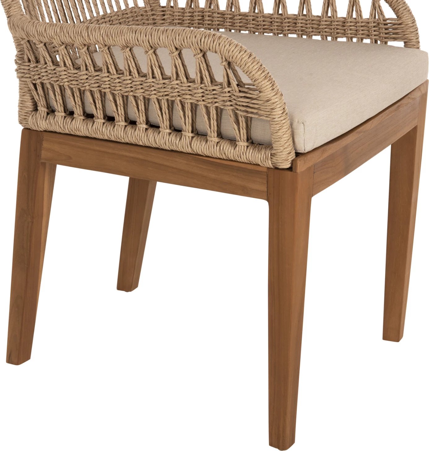 Karrige STARDOM, dru teak dhe litar, ngjyrë natyrale, FH9760.01, 57x65x83H cm