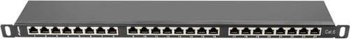 Patch panel Lanberg PPS6-0024-B, 24 porta, Cat 6, 0.5U, i zi