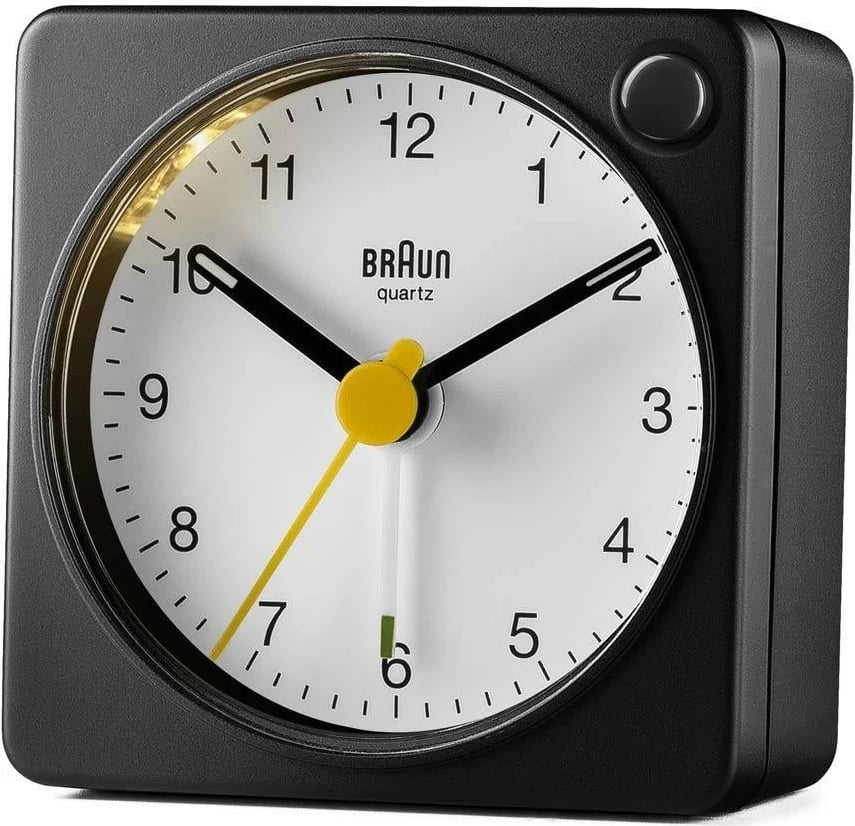 Orë tavoline Braun BC 02 XBW, kuarc, alarm, e zezë-bardhë
