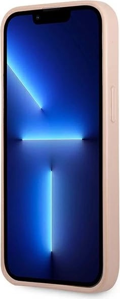 Mbështjellës Guess Saffiano Triangle për iPhone 13 Pro / 13, hardcase, rozë, me hapësirë kartelash