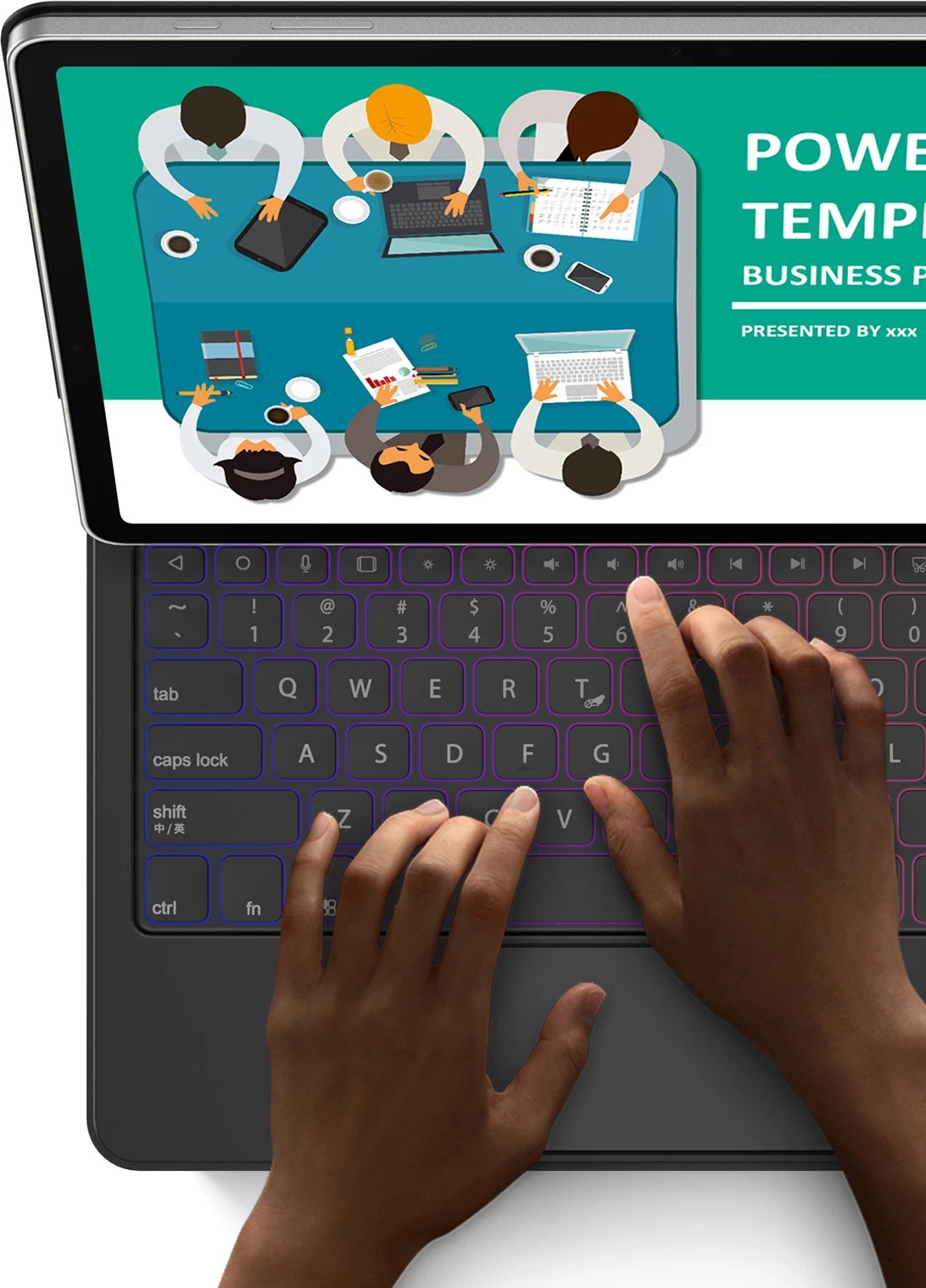 Mbështjellës me tastierë Bluetooth Dux Ducis MK Series për Samsung Galaxy Tab S9+, S8+, S7+, i zi