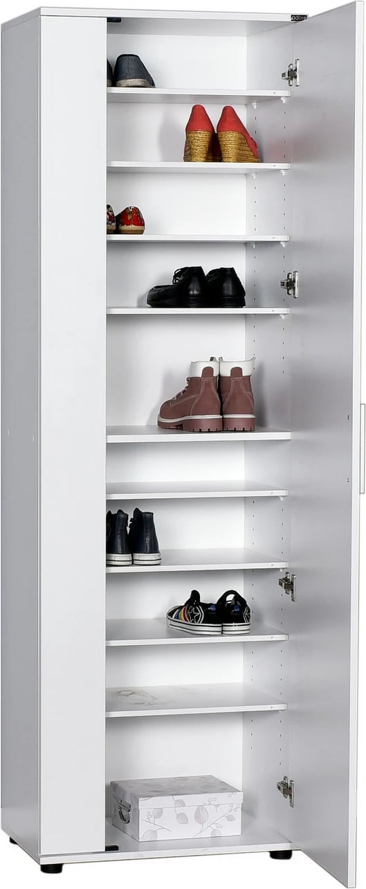 Dollap për këpuca me derë pasqyre, ngjyrë e bardhë, Hanah Home, Shc-629-Bb-2