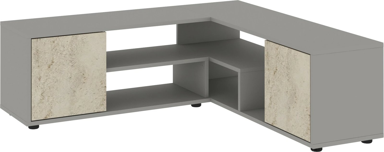 Komodë TV Skye Decor, ngjyrë rozë-gri, travertin