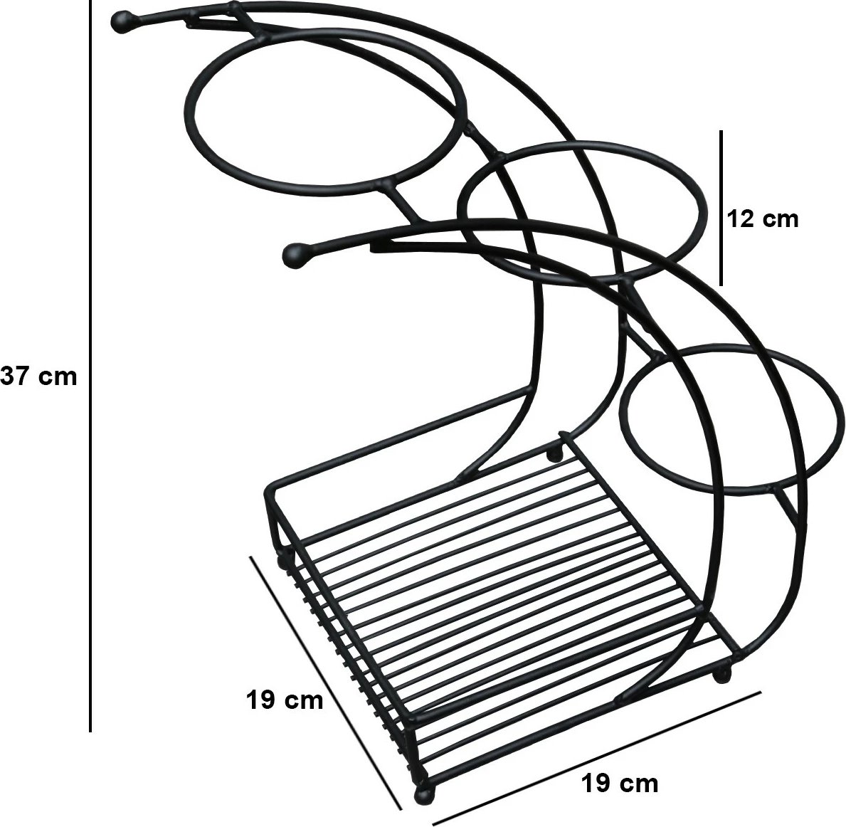 Jardiniere dekorative, dizajn Aberto, SEH - 4567, ngjyrë e zezë, 19x19x37cm