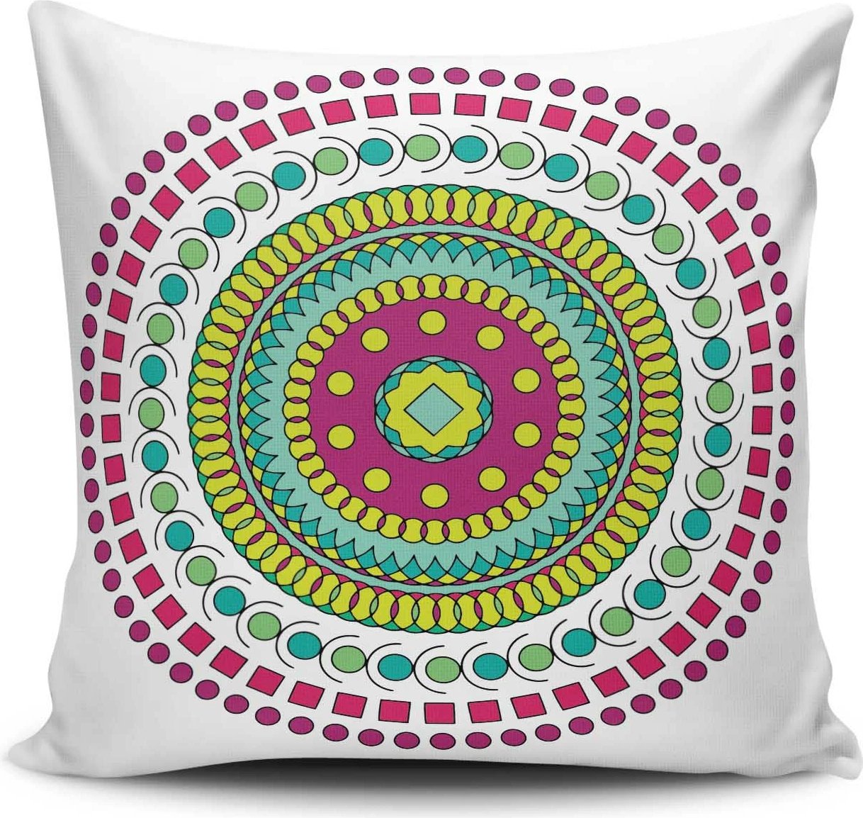 Jastëk dekorativ Aberto Design, MANDALA-38, shumëngjyrësh, 43x43cm