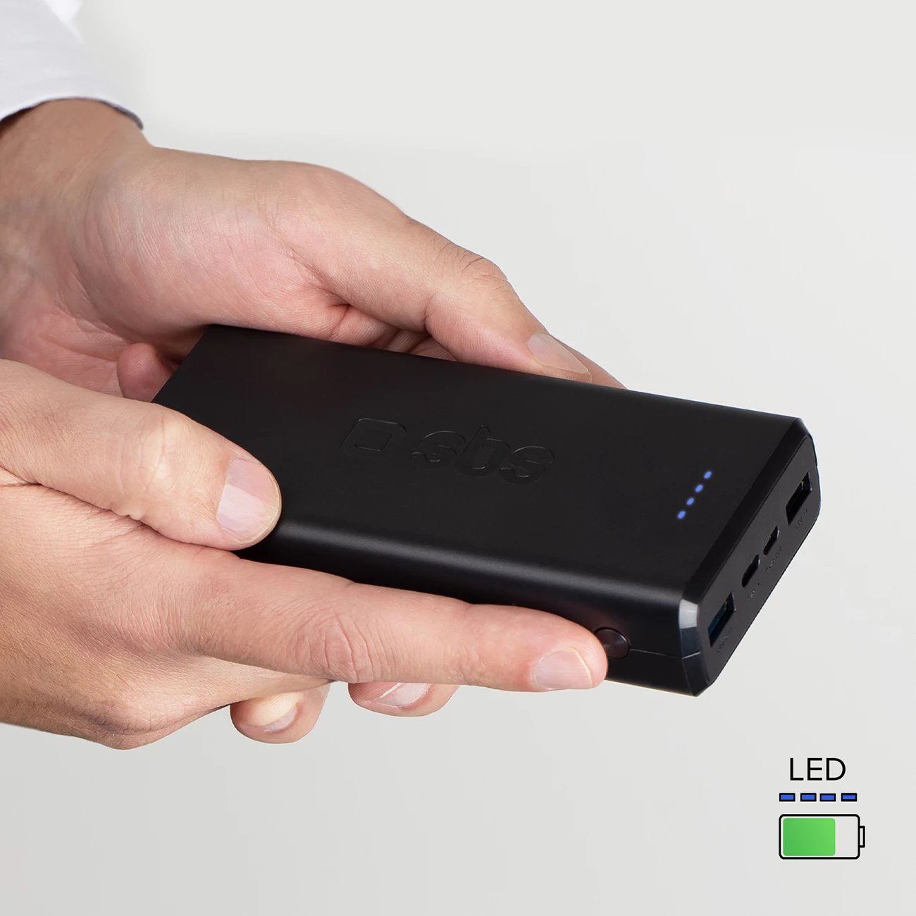 Power bank SBS 20,000 mAh, 2 USB, e zezë