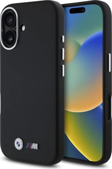 Mbështjellës BMW M Smooth Full Wrapped Metal MagSafe për iPhone 16, Zi