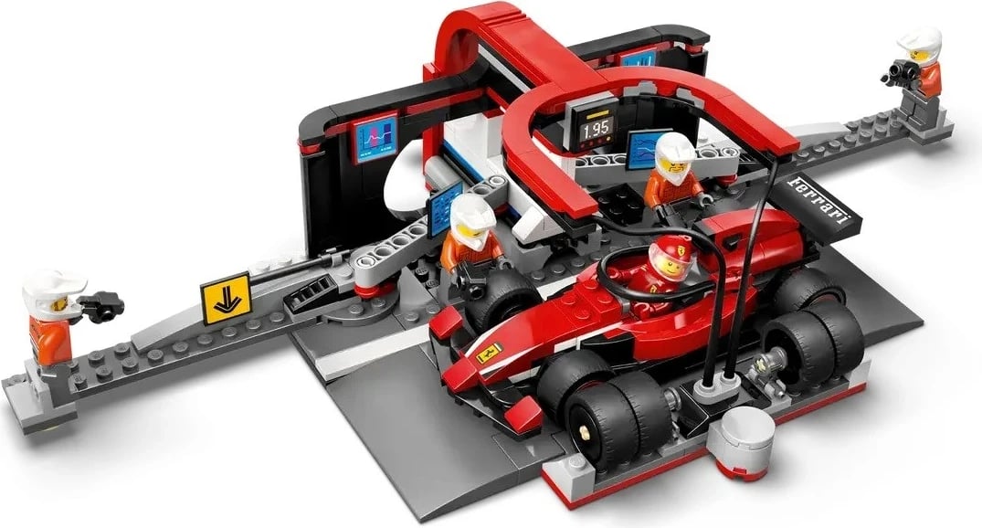Set LEGO City 60443, Pit Stop & Pit Crew me veturë Ferrari, Kuq Set LEGO City 60443, Pit Stop & Pit Crew me veturë Ferrari, Kuq