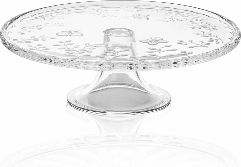 Pjatë për servirje torte prej qelqi, Hermia, CAM0496