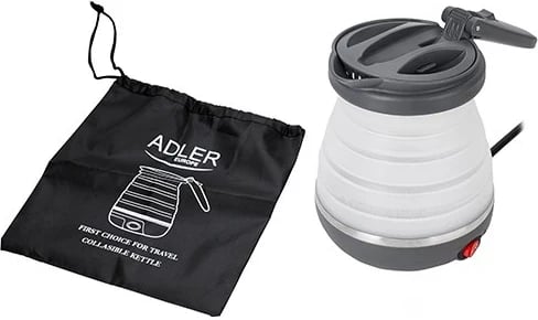 Çajnik Elektrik Adler AD 1279, 0.6 L, 750 W, i Zi dhe i Bardhë