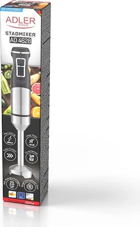 Blender dore, Adler AD 4628, 16000 rpm, 1200-1500W (max 1900W), Turbo, thyen akull, inoks, zi/argjendtë Blender dore, Adler AD 4628, 16000 rpm, 1200-1500W (max 1900W), Turbo, thyen akull, inoks, zi/argjendtë