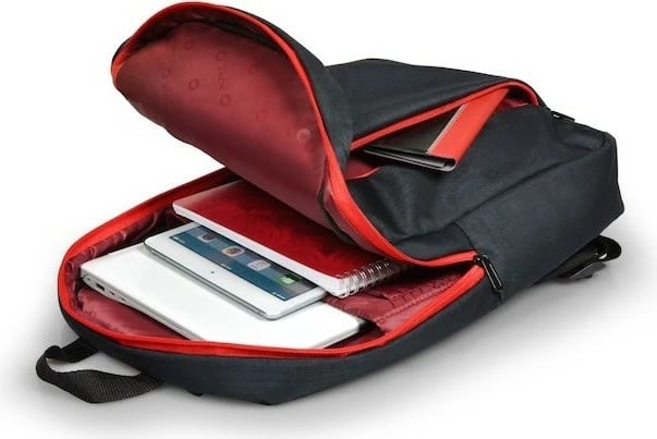 Rucksack PORT Designs Essential, për notebook/tablet deri 15.6", zi/kuqe