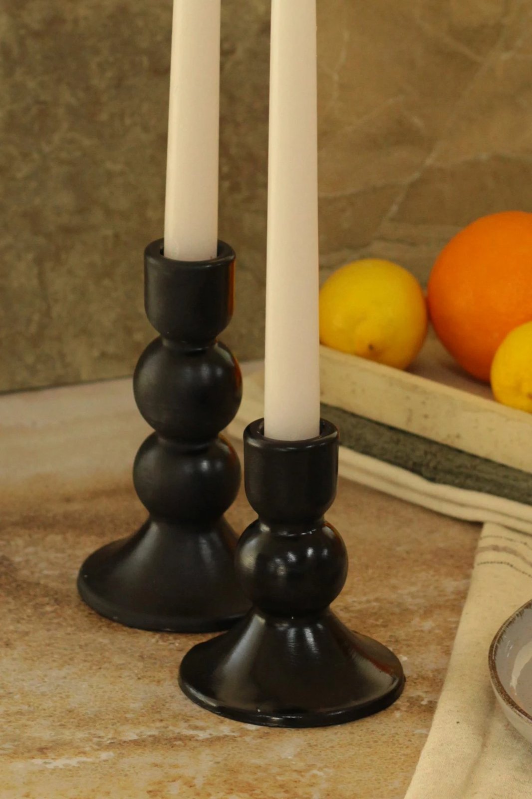 Set shandanësh (4 copë), Evila Originals, stil skandinav, ngjyrë e zezë