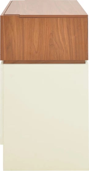 Tavolinë grimi Sonlen, ngjyrë arre-krem, 60x45x130cm, me pasqyrë dhe stol