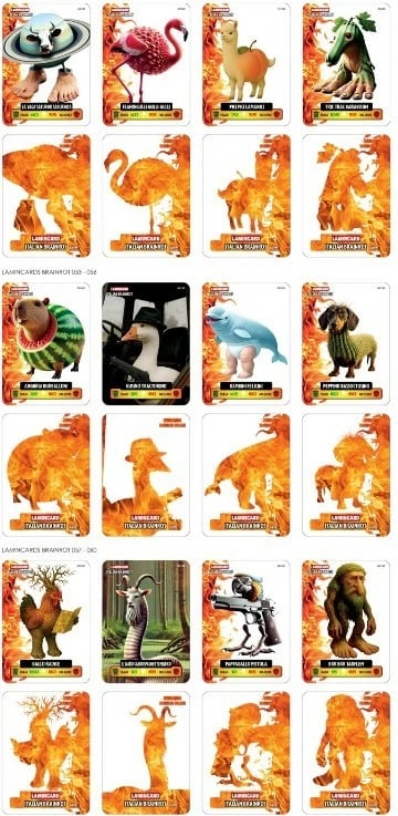Kartela koleksioni Pulio Brainrot Laminacard 1180596, 5 karta për sashe, display 24 sashe