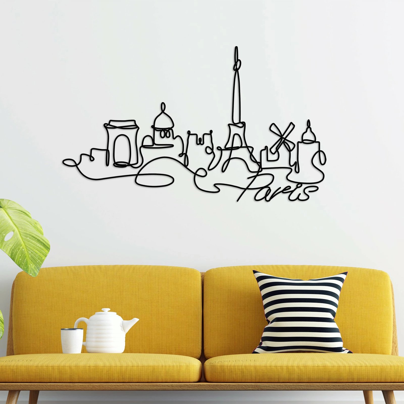 Aksesor dekorativ metalik për mur, Wallity, Paris