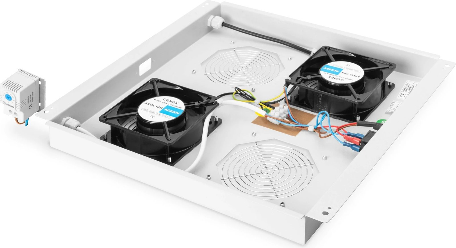 Aksesor ftohës Digitus për kabinete rrjeti Varioflex-N/Unique/Dynamic Basic, 2 ventilatorë, gri